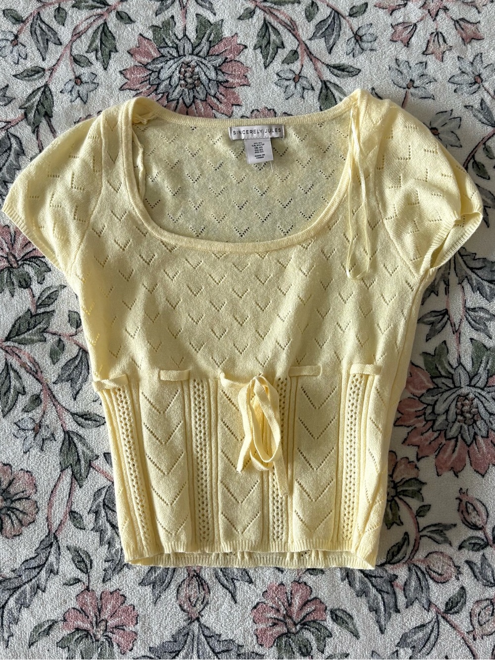 Pale Yellow Knit Crop Top